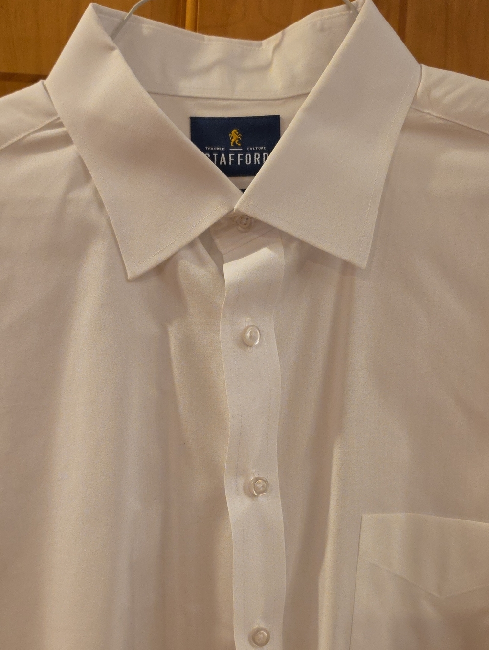 Stafford White Men's Dress Shirt - Point Collar